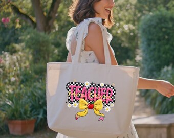 Custom Teacher Tote Bag, Teacher Appreciation Bag
