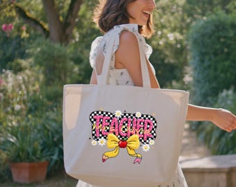 Custom Teacher Tote Bag, Teacher Appreciation Bag