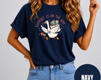 Comfort Colors Teacher Shirt, Support Is On The Way, Retro School Graphic Tee, Retro Graphic Shirt, Vintage Aesthetic Apparel