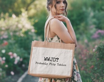 Wwjd Jute Bag, Christian Bible Verse Bag