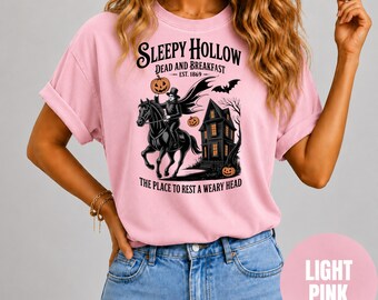 Comfort Colors Halloween Shirt, Sleepy Hollow Graphic Tee, Retro Spooky Fall Aesthetic, Retro Graphic Shirt, Vintage Aesthetic Apparel