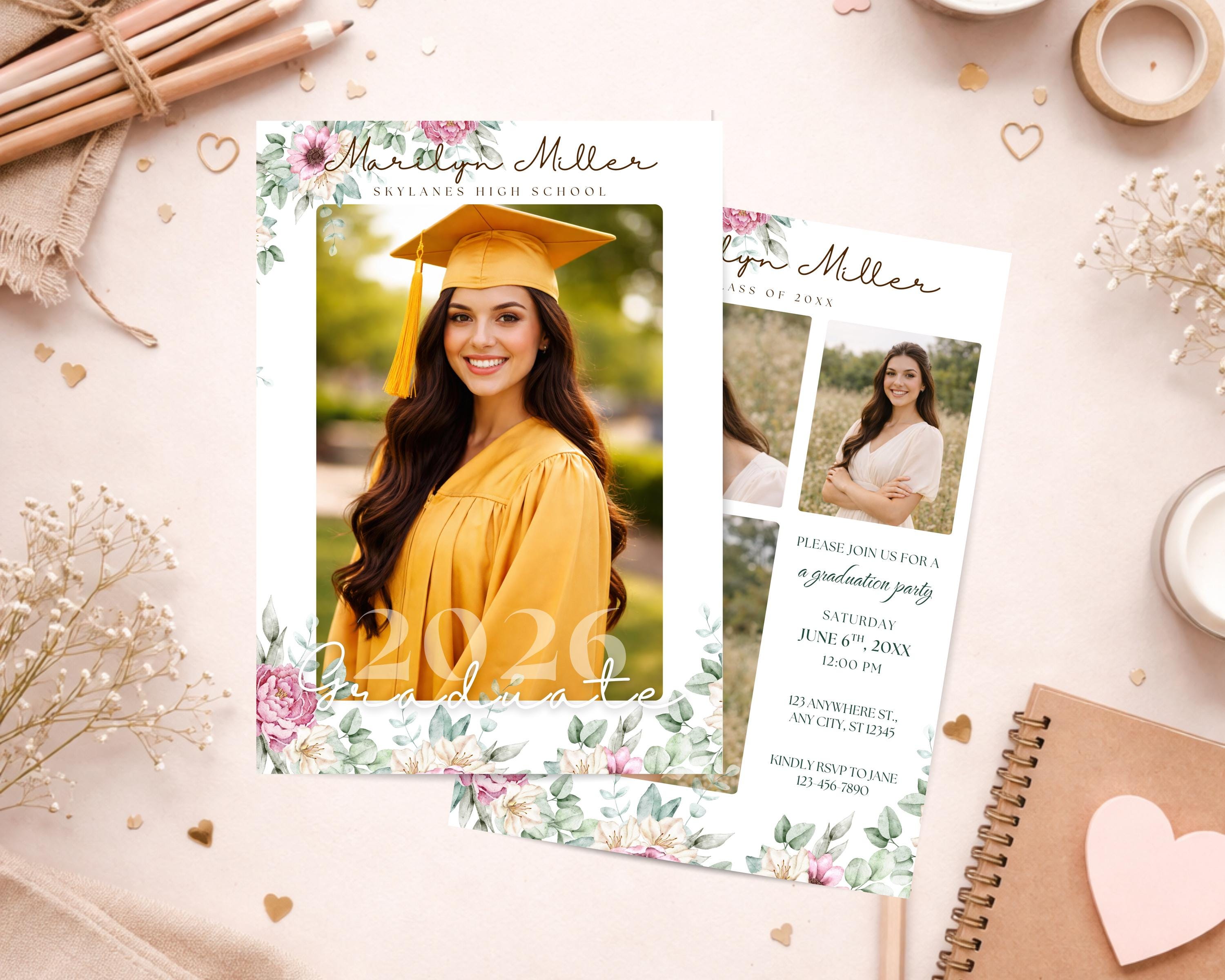 Double Sided Graduation Annoucements - Etsy