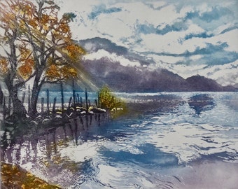 Lake light , etching and aquatint Ullswater