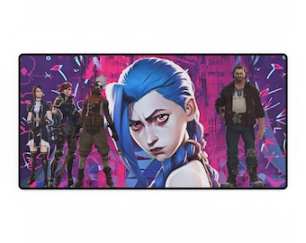 Arcane Jinx, Vi, Vander, Caitlyn and Ekko Desk Mat 31.5" x 15.5"