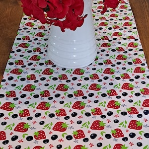 Table Runner,  Fruit Table Runner,  Red White and Blue Runner,  Summer Table Runner