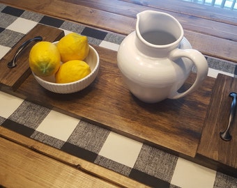 Wooden Serving Tray,  Decorative Wood Tray,  Serving Tray with Handles