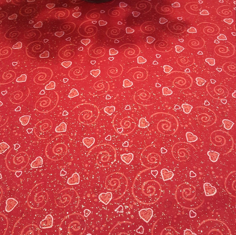 Table Runner, Valentine Table Runner, Red and Pink Valentine Table Runner, Glitter Heart Table Runner image 5