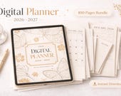 2026–2027 Digital Planer | Minimal Annual Planner PDF | Monthly Calendar & Notes | Printable | Instant Download