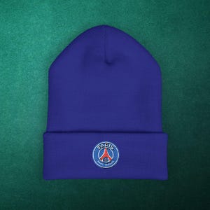Paris Eiffel Tower Patch Beanie | Embroidered cuffed beanie