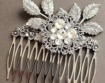 Crystal WEDDING HAIRCOMB | Rhinestone HairComb | Bridal Flower A+ Quality Crystal Hair comb | Floral HAIRPIECE | Rose Hair Comb