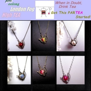Teapot Necklace - Antique Bronze - Choose Your Color