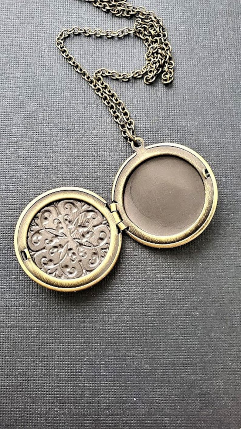 Little Bunny Vintage Locket Brass Necklace Round Hare Etsy