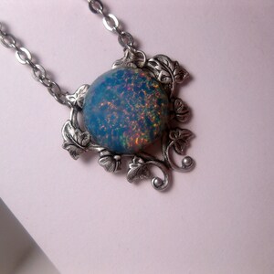 Blue Opal Heart Necklace - Etsy