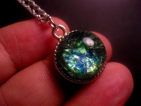 Opal Necklace - Green Opal - Small - Simple Necklace - Christmas Gift - Custom Chain Length