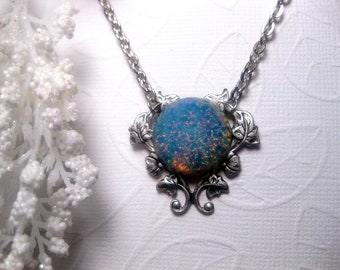 Blue Opal Heart Necklace