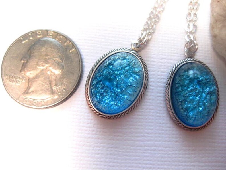 Opal Necklace Aqua Sea Pendant Ocean Jewelry Happy Mermaid STERLING SILVER chain Splash Of Water image 6