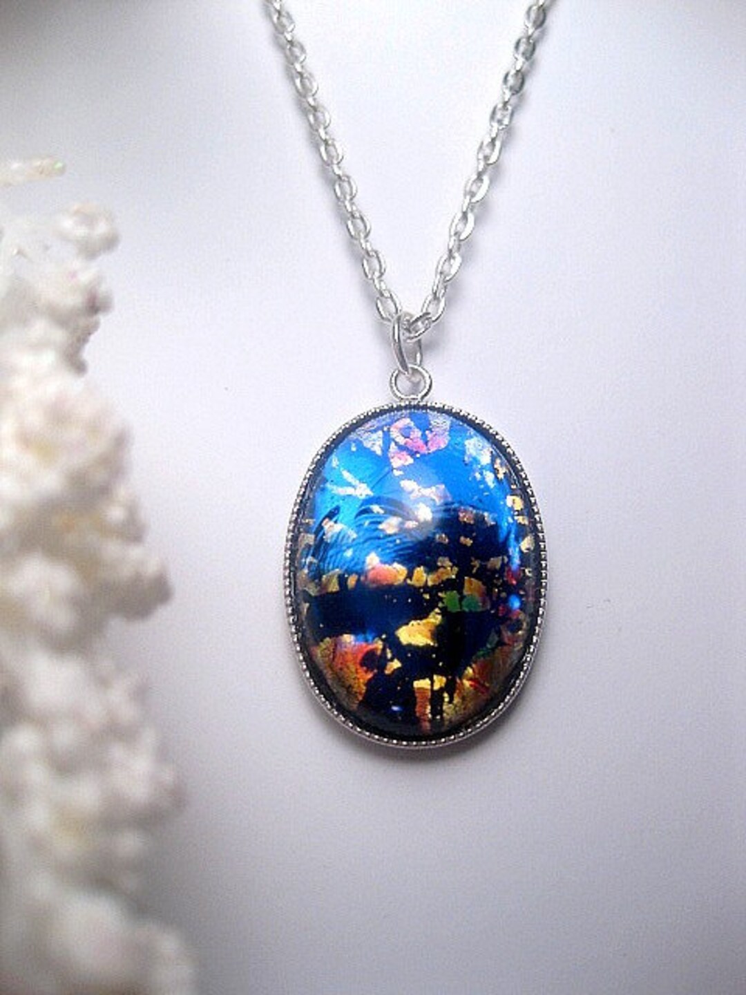 Dark Opal Necklace Pendant Opal Jewelry Etsy