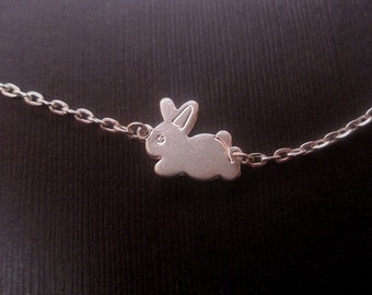 Silver Rabbit Necklace - Bunny Necklace - Animal Necklace