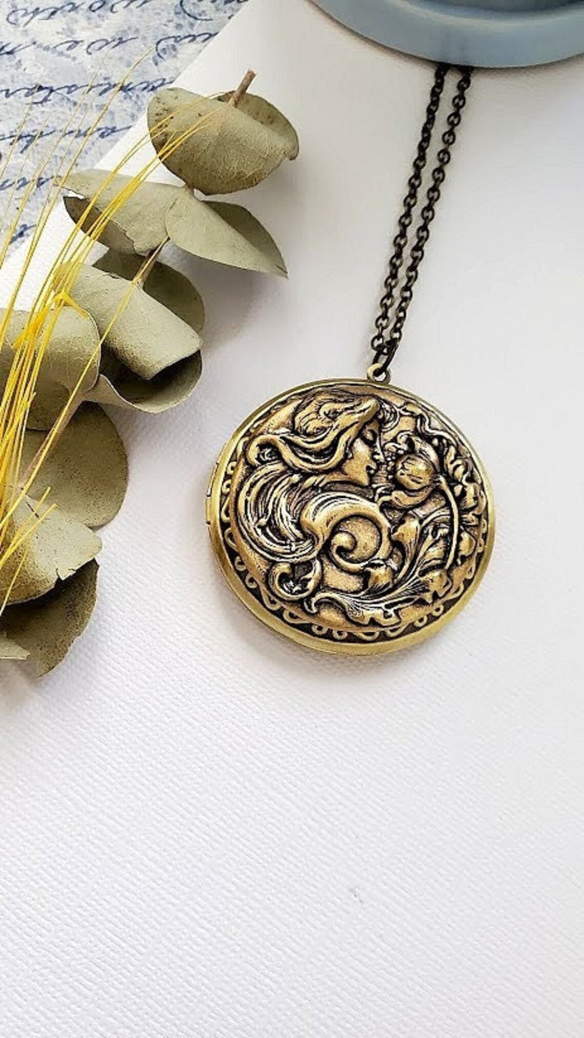 Lady Locket Necklace Vintage Style Locket Victorian Style | Etsy
