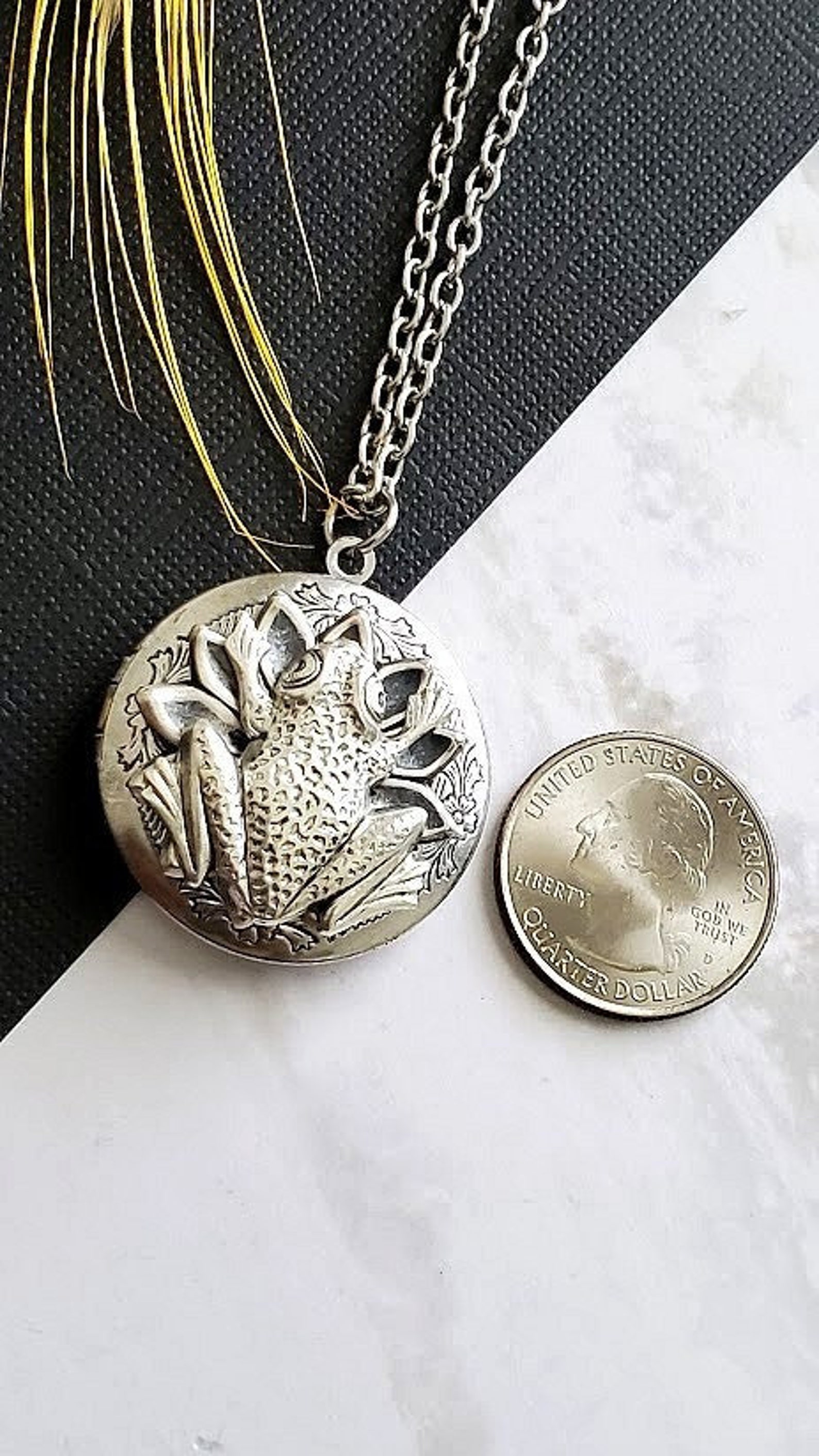 Frog Necklace | Animal Locket | Amphibian Toad | Silver Pendant ...
