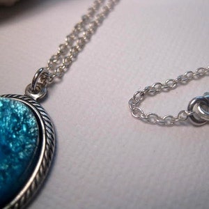Opal Necklace Aqua Sea Pendant Ocean Jewelry Happy Mermaid STERLING SILVER chain Splash Of Water image 5