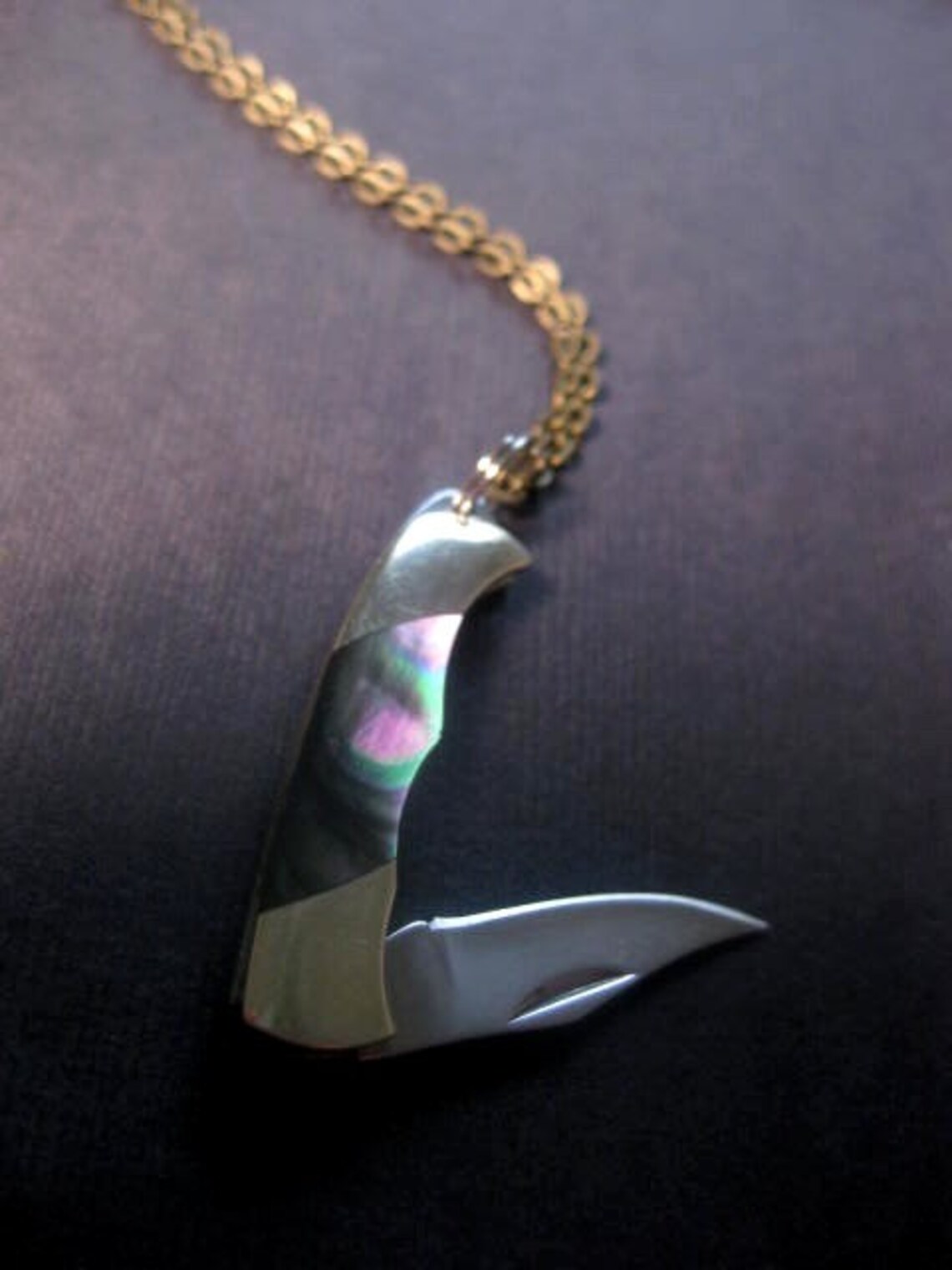 Mini Pocket Knife Necklace Mens Gift Folding Knife Etsy