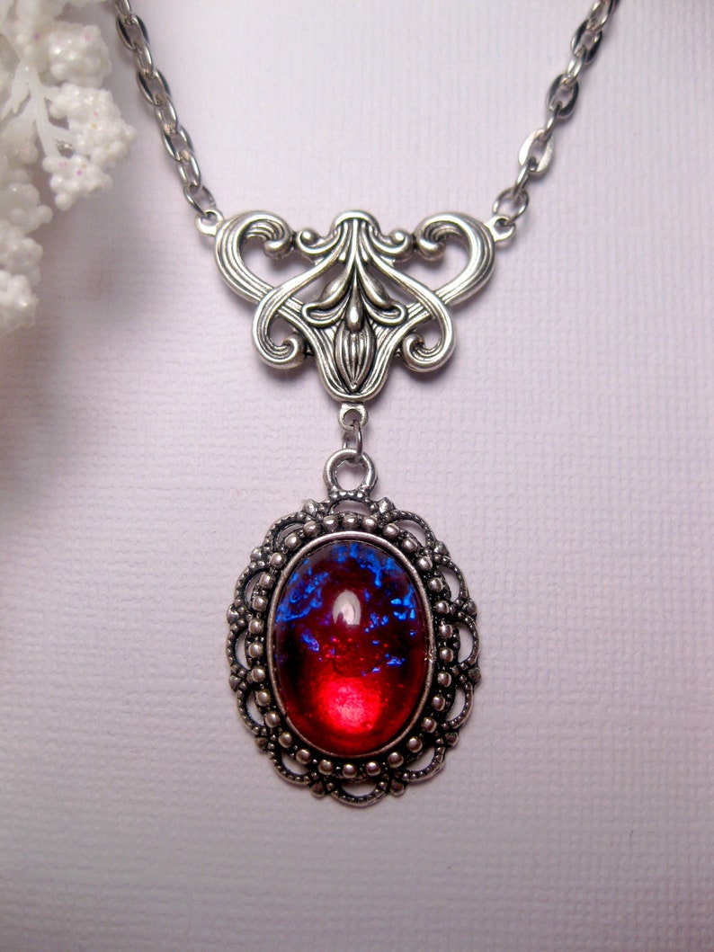 Dragon's Breath Necklace Fire Opal Necklace Victorian - Etsy