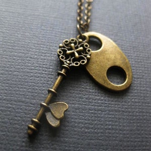 Key Necklace~ Steampunk Key Necklace~ Old Key To My Heart Necklace~ Steampunk Necklace~ Vintage Look  Key~ Steampunk Gear~ CUSTOM LENGTH