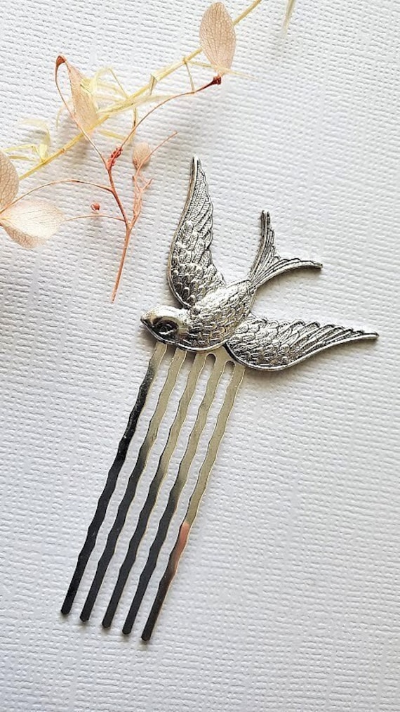 Flying Bird Hair Comb Bridal Haircomb Theme Hair Comb Antique