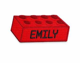 カスタム名入りレンガパッチ、パーソナライズ刺繍アイロン接着ネームバッジ