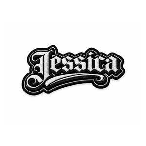 Benutzerdefinierte Gothic Name Patch alte englische Stickerei Aufnäher