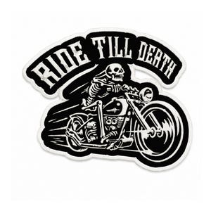 Ride Till Death Biker Patch – Skeleton Motorcycle Embroidered Badge