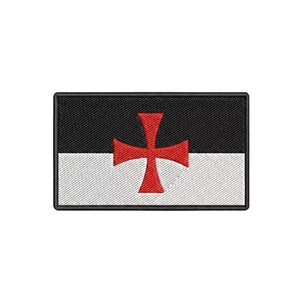 Écusson brodé drapeau croix des Templiers