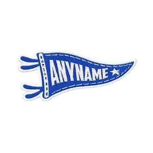 Écusson pour bannière avec nom personnalisé, broderie fanion personnalisée, fer sur