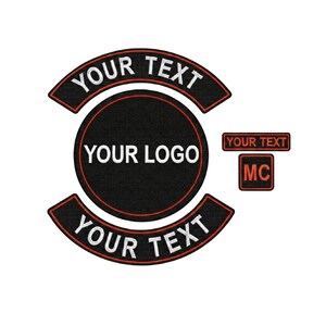 Conjunto de patches personalizados para MC – emblemas personalizados com o logotipo e a inscrição "Rockers and Logo".