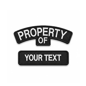 Property Of Patch Set – Custom Text Embroidered Biker Vest Patch