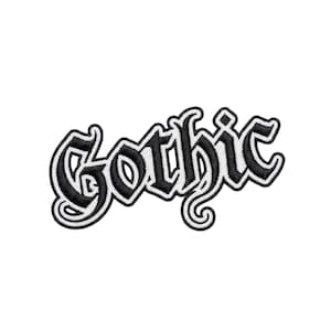 Écusson brodé avec inscription gothique