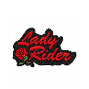 Toppa da motociclista – Distintivo da motociclista con rosa ricamata
