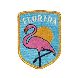 Florida Flamingo Embroidered Patch