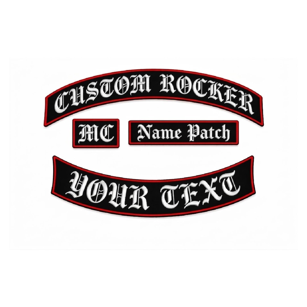 Custom MC Rocker Embroidered Patch Set for Biker Vest - Etsy