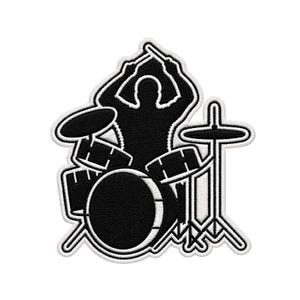 Drummer Silhouette Embroidered Patch