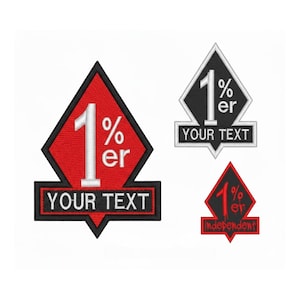 Parche bordado estilo motero con diamantes del 1% personalizado