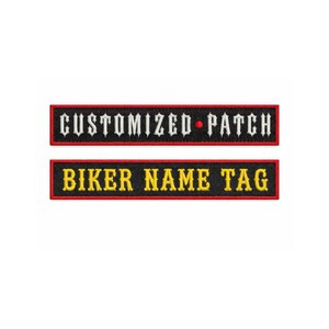 Custom Biker Name Tag Embroidered Patch – Personalized Text
