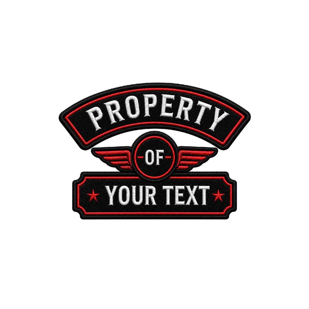 Property of Patch Set – Custom Text Embroidered Biker Vest Patch - Etsy