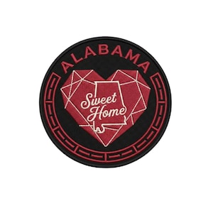 Alabama Sweet Home Heart Embroidered Patch