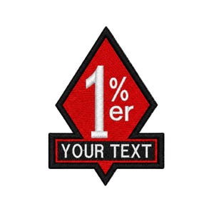 Custom 1 Percent Diamond Embroidered Biker Style Patch