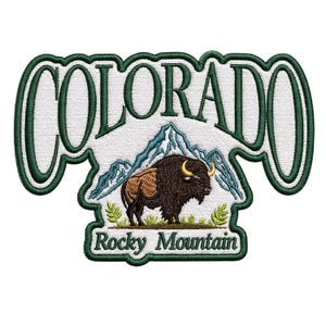 Geborduurde patch Colorado Rocky Mountain bizon