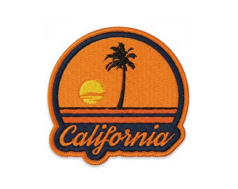 California Sunset Palm Embroidered Patch