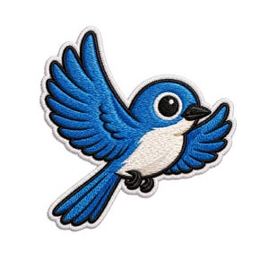 Blue Bird Embroidered Patch