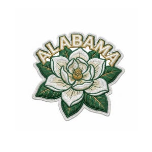 Patch brodé de fleurs de l'Alabama